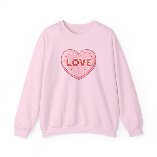 Pink Candy Heart LOVE Crewneck