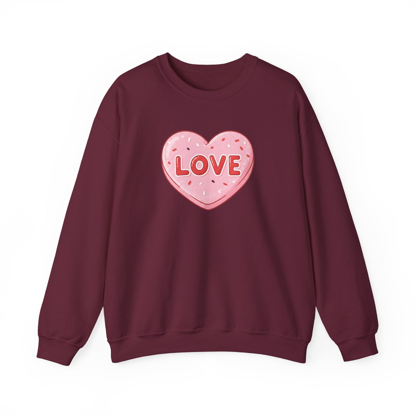 Pink Candy Heart LOVE Crewneck