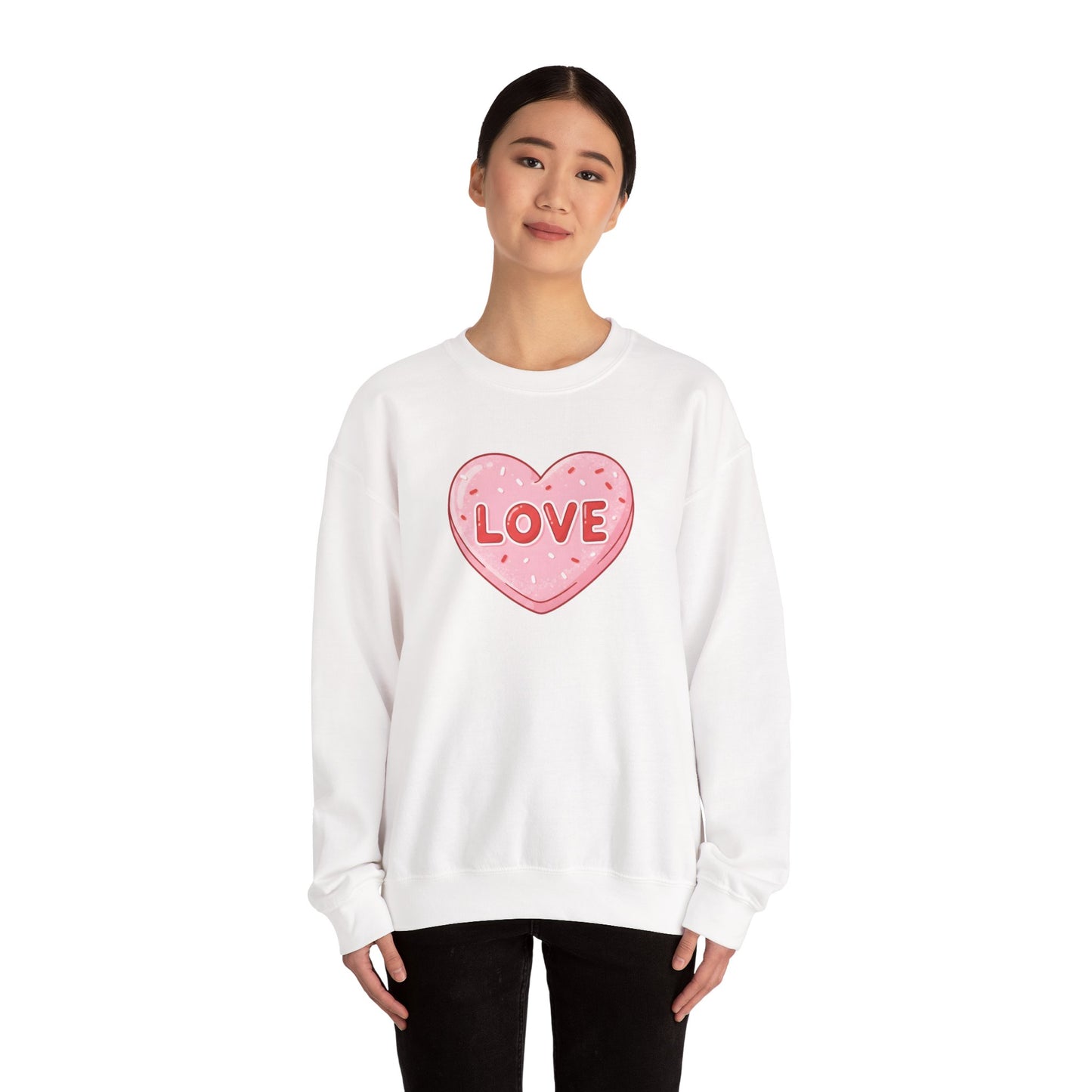 Pink Candy Heart LOVE Crewneck