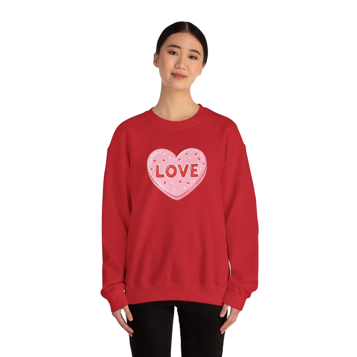 Pink Candy Heart LOVE Crewneck