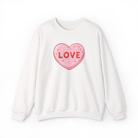 Pink Candy Heart LOVE Crewneck