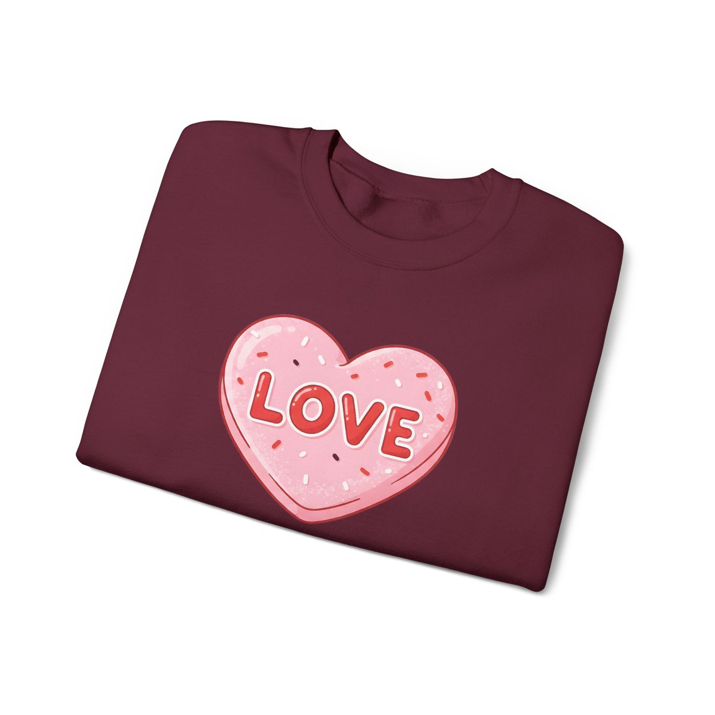 Pink Candy Heart LOVE Crewneck