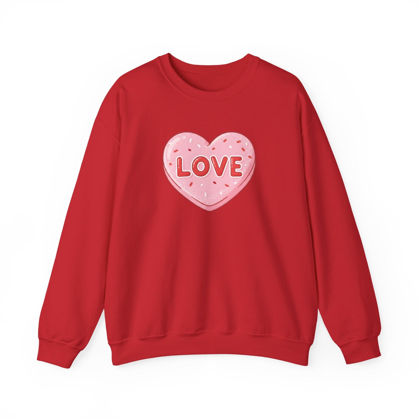 Pink Candy Heart LOVE Crewneck