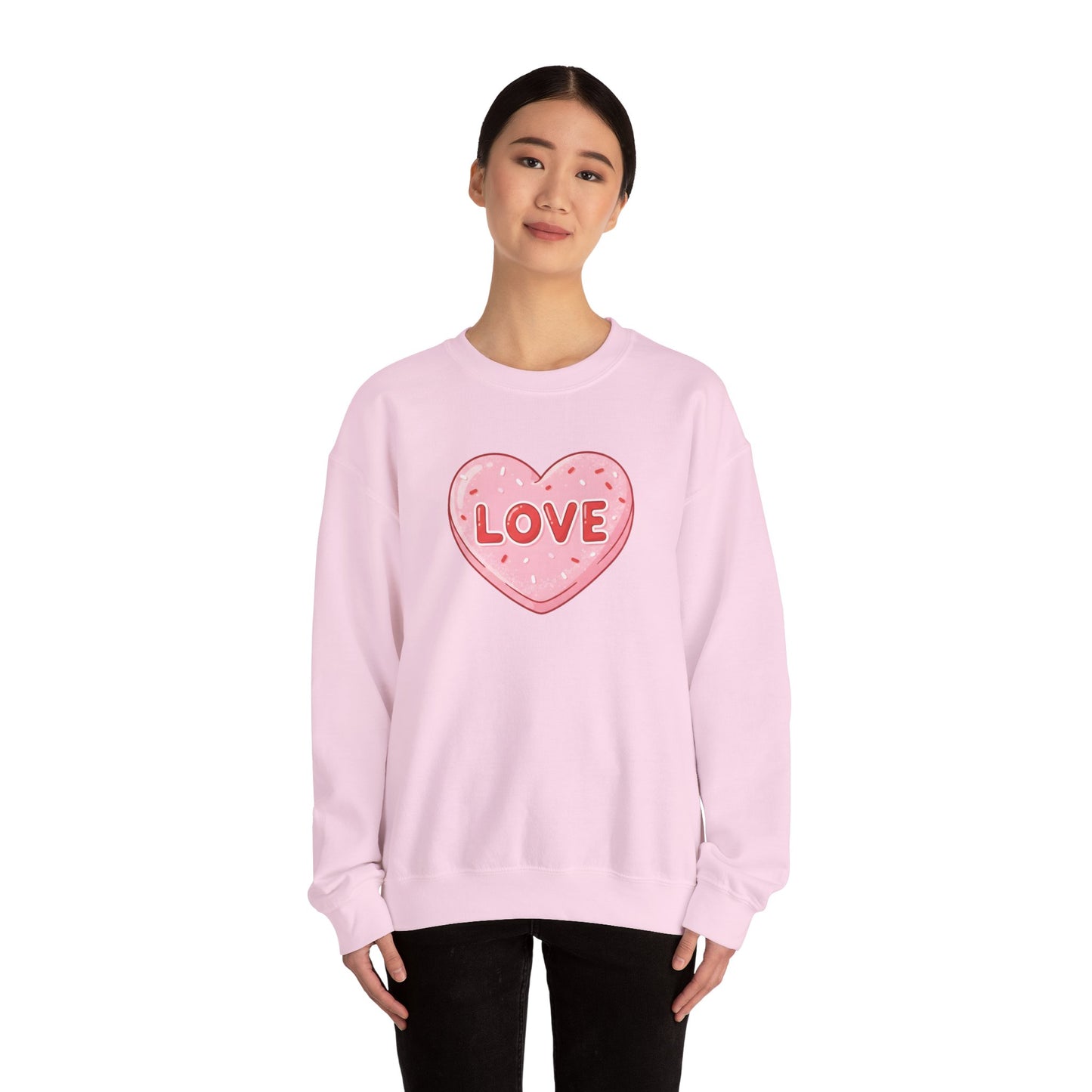 Pink Candy Heart LOVE Crewneck