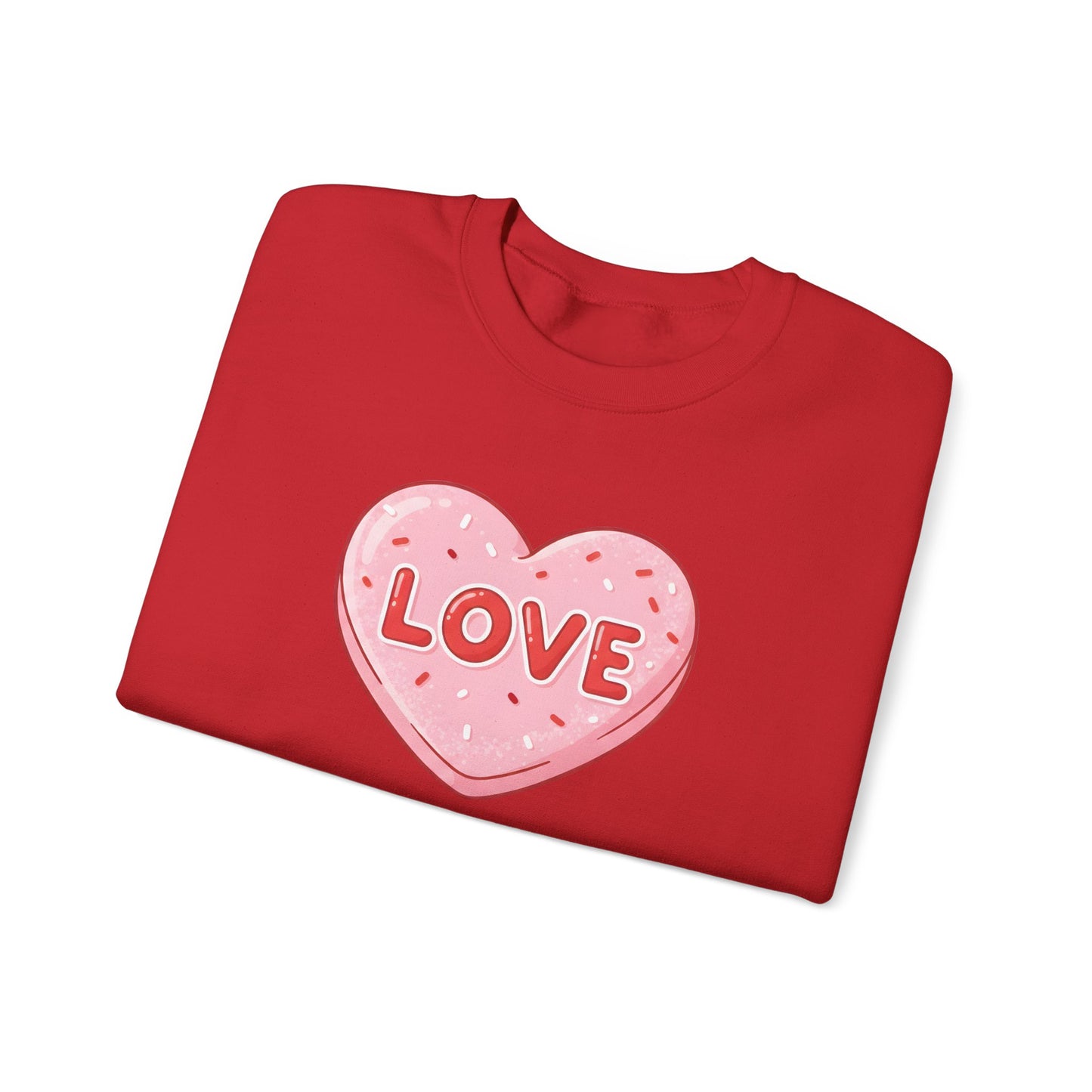 Pink Candy Heart LOVE Crewneck