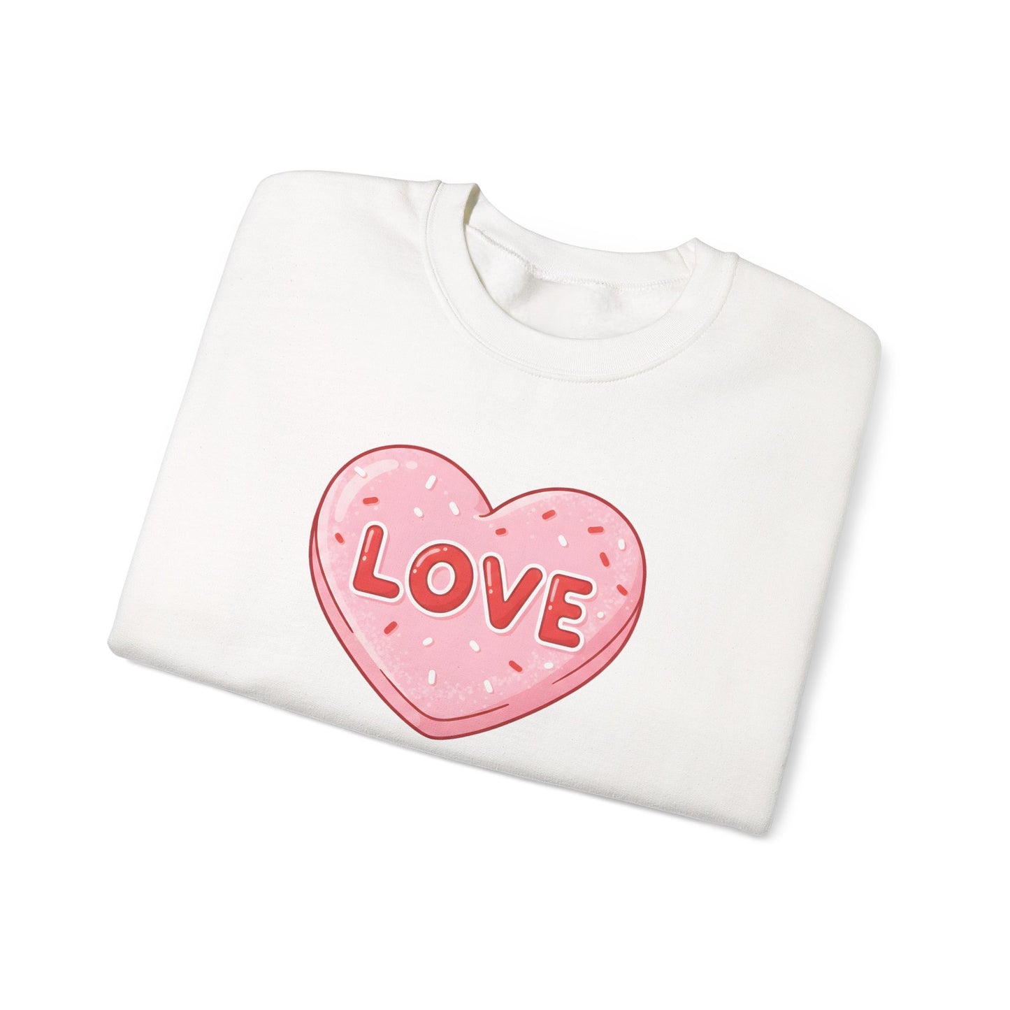 Pink Candy Heart LOVE Crewneck
