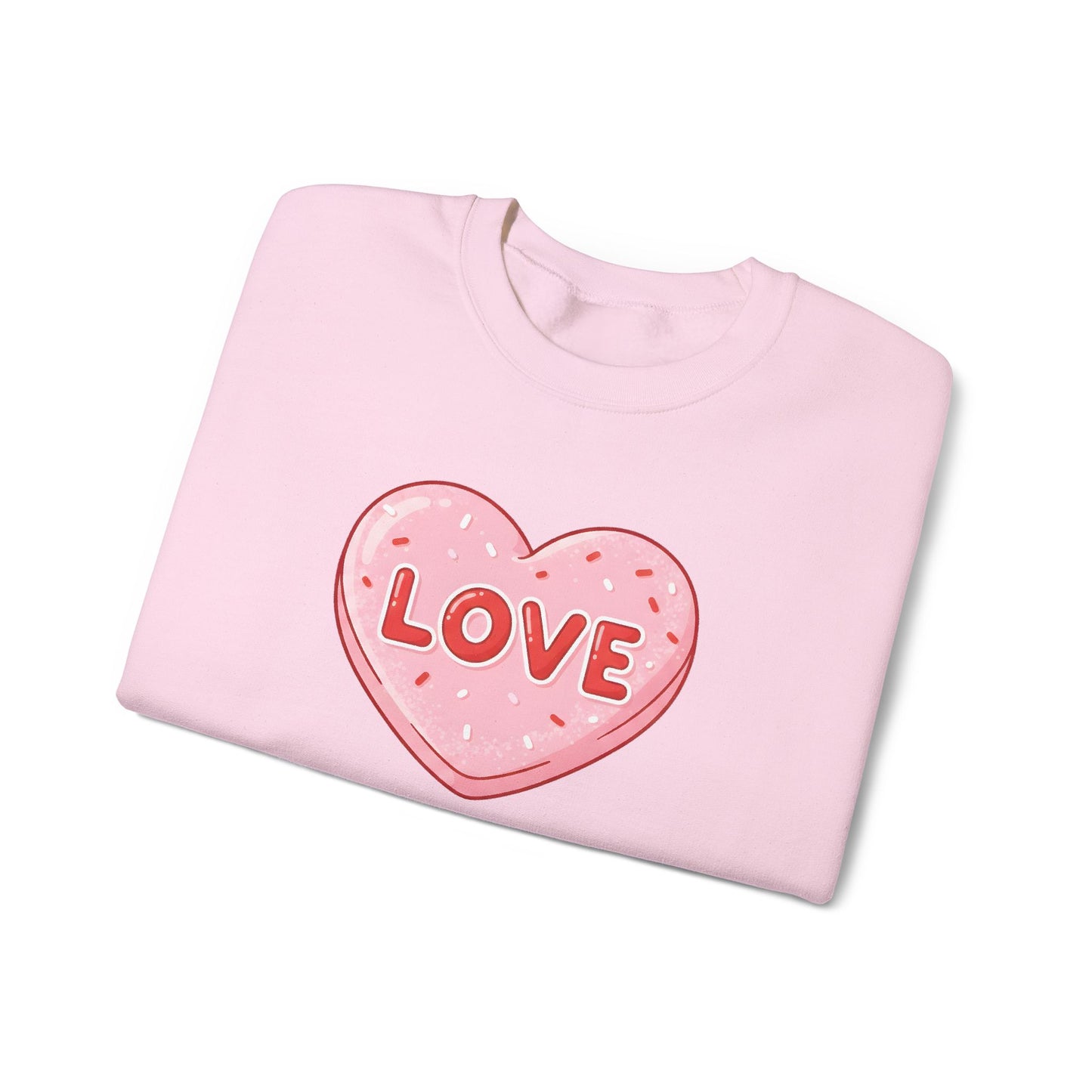 Pink Candy Heart LOVE Crewneck